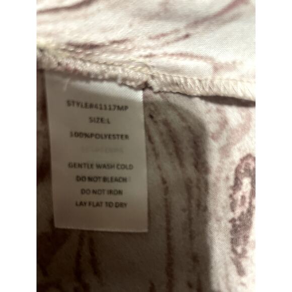 Grade & Gather V-Neck Tie Allover Print Top - Rose Color Size L - Picture 4 of 7